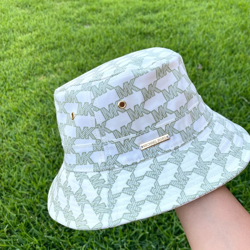 Michael Kors Logo Print Organic Cotton Blend Bucket Hat